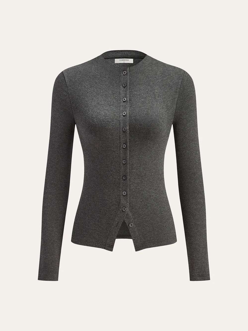 Commense Dark Charcoal Button-Up Ribbed Cardigan NWT Women’s Size Medium